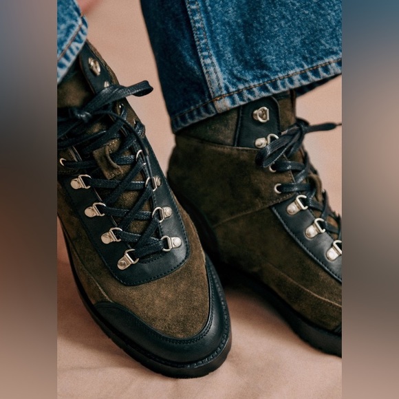 Sézane Robyn Ankle Boots in Multicolored/Khaki FR 41 / US 10 - Picture 1 of 9